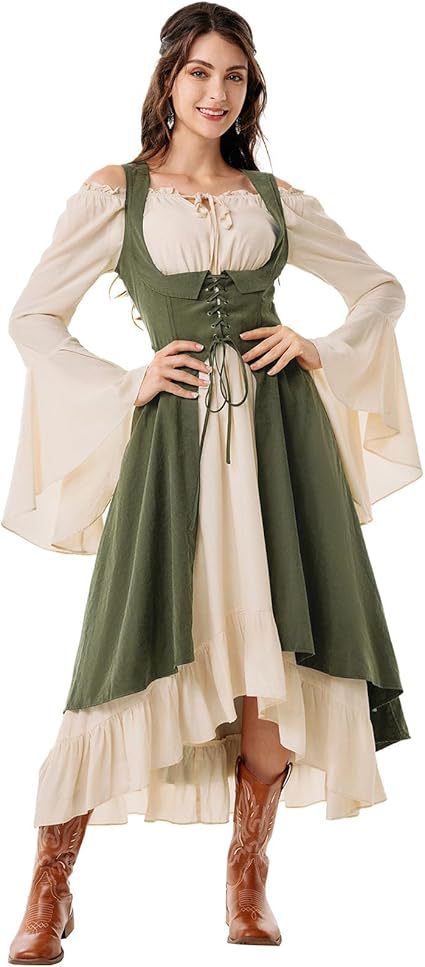 Damen Renaissance Kostüme Mittelalterliche Piratenkleider Cosplay Kostüm Halloween Karneval Party Anzug