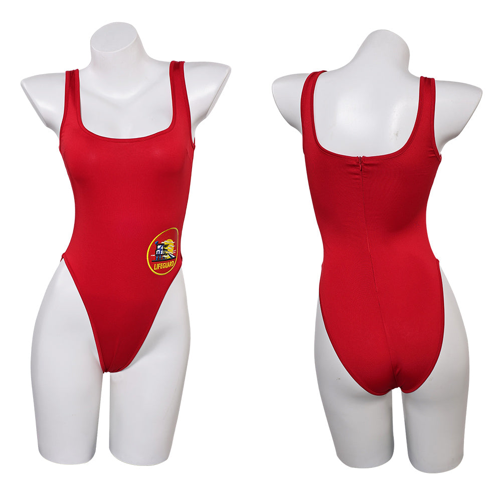 Baywatch Damen Badeanzug C.J. Parker Cosplay-Kostüm für Halloween, Karneval und Partys