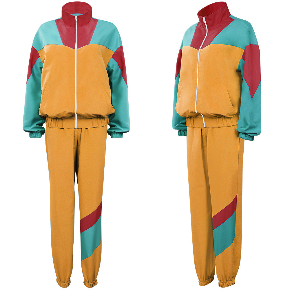 Damen 80er Jahre Trainingsanzug Cosplay Kostüm Outfits Halloween Karneval Anzug