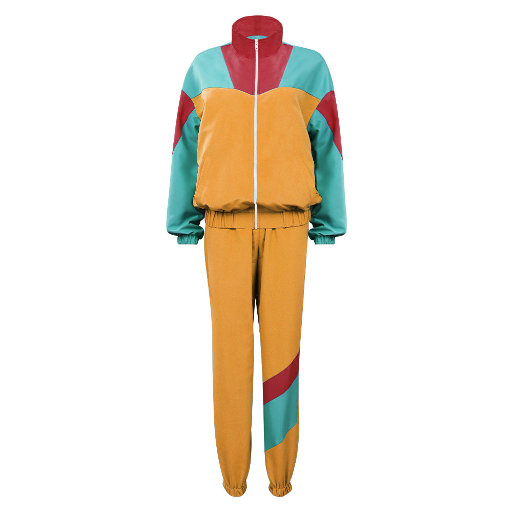 Damen 80er Jahre Trainingsanzug Cosplay Kostüm Outfits Halloween Karneval Anzug
