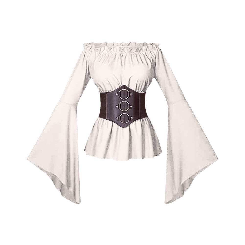 Damen Cosplay Kostüm Outfits Halloween Karneval Anzug Mittelalter Renaissance Langarm Korsett Hemd