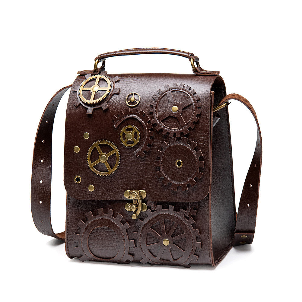 Damen Erwachsene Steampunk Retro-Stil Schulter Crossbody Tasche Handtasche