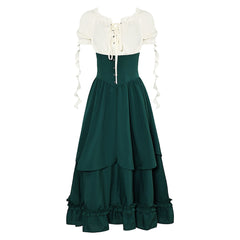 Damen Mittelalter Cosplay Kostüm Outfits Halloween Karneval Anzug Kleid
