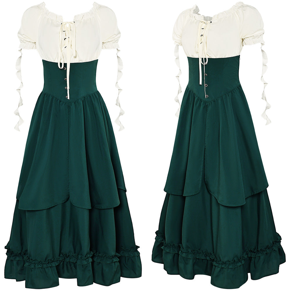 Damen Mittelalter Cosplay Kostüm Outfits Halloween Karneval Anzug Kleid