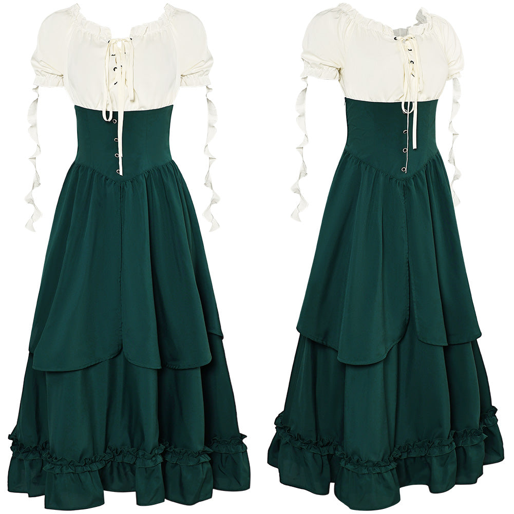 Damen Mittelalter Cosplay Kostüm Outfits Halloween Karneval Anzug Kleid