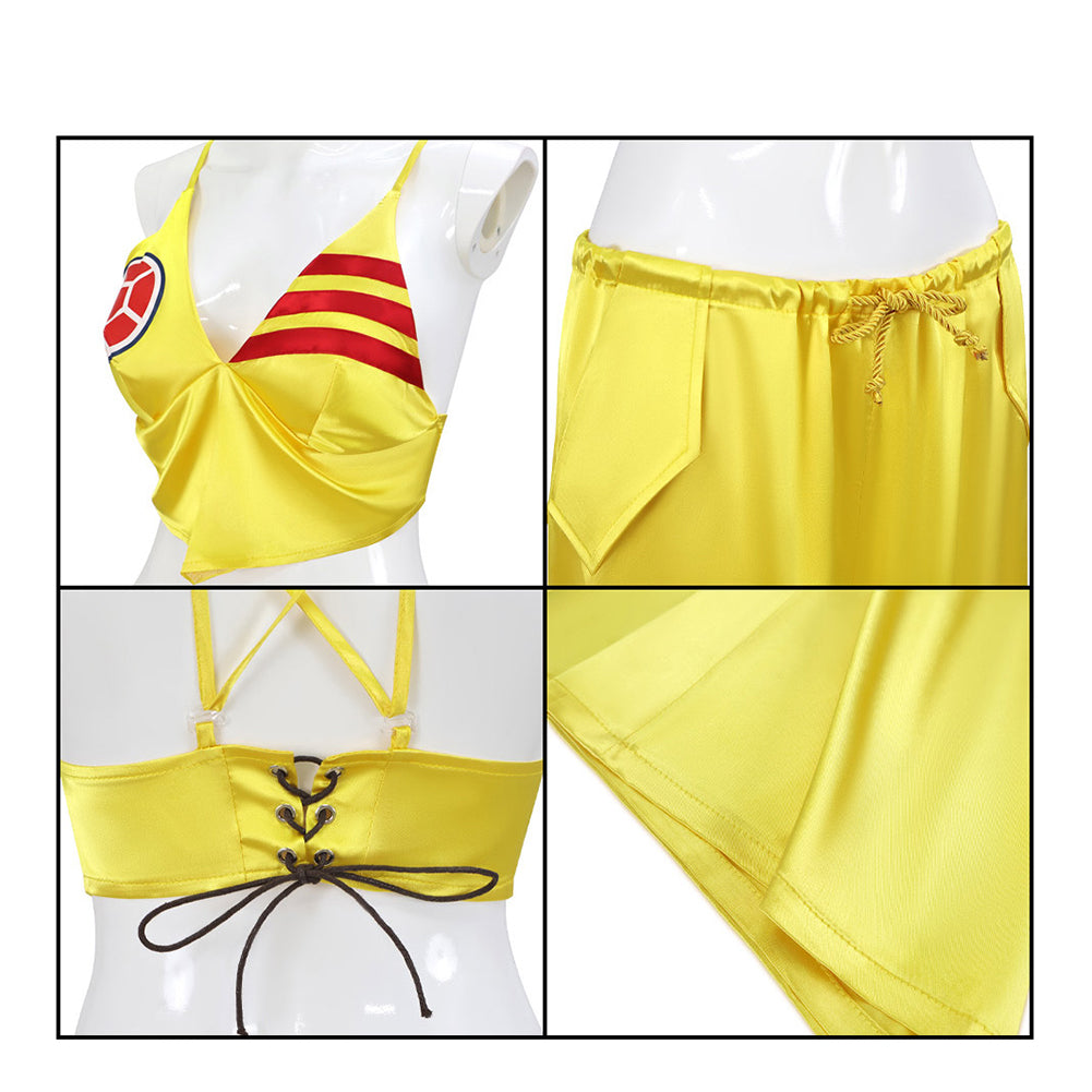 Damen Shakira Cheerleader-Kostüm Cosplay-Kostüm für Halloween und Karnevalspartys