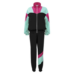 Damen Trainingsanzug 80er Cosplay Kostüm Outfits Halloween Karneval Anzug