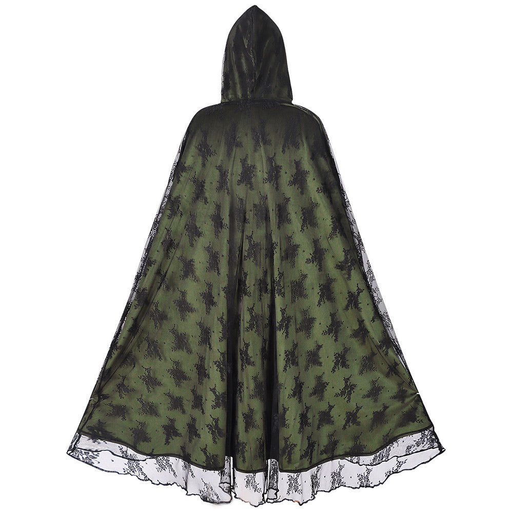 Damen Umhang Cosplay Kostüm Halloween Karneval Party Set Gothic