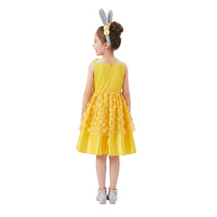 Die Schöne und das Biest Kinder Mädchen Belle Kleid Cosplay-Kostüm für Halloween, Karneval oder Partys