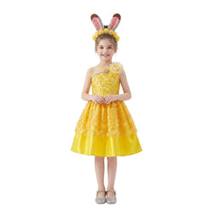 Die Schöne und das Biest Kinder Mädchen Belle Kleid Cosplay-Kostüm für Halloween, Karneval oder Partys