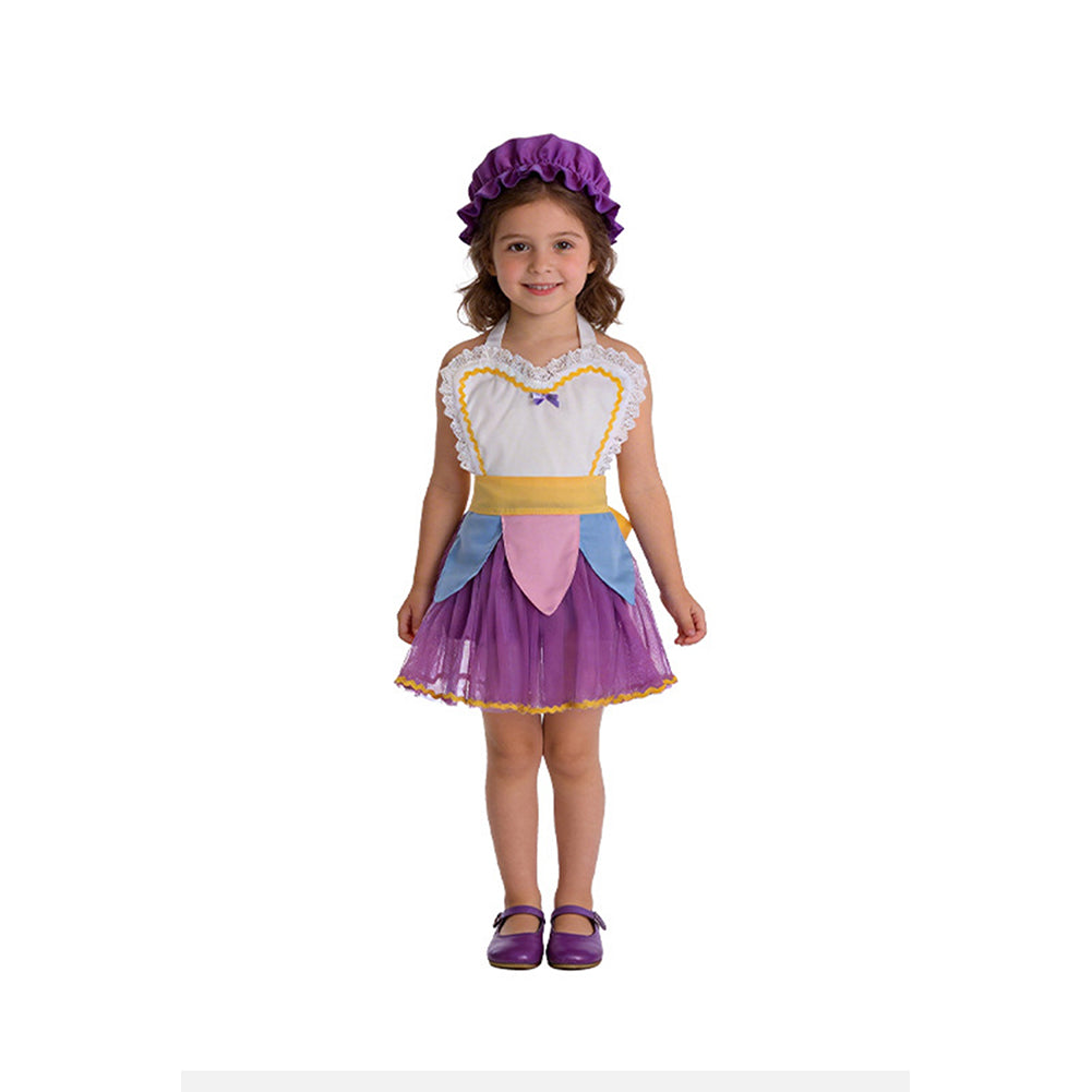 Die Schöne und das Biest Kinder Mädchen Kleid Cosplay-Kostüm für Halloween, Karneval oder Partys: Mrs. Potts