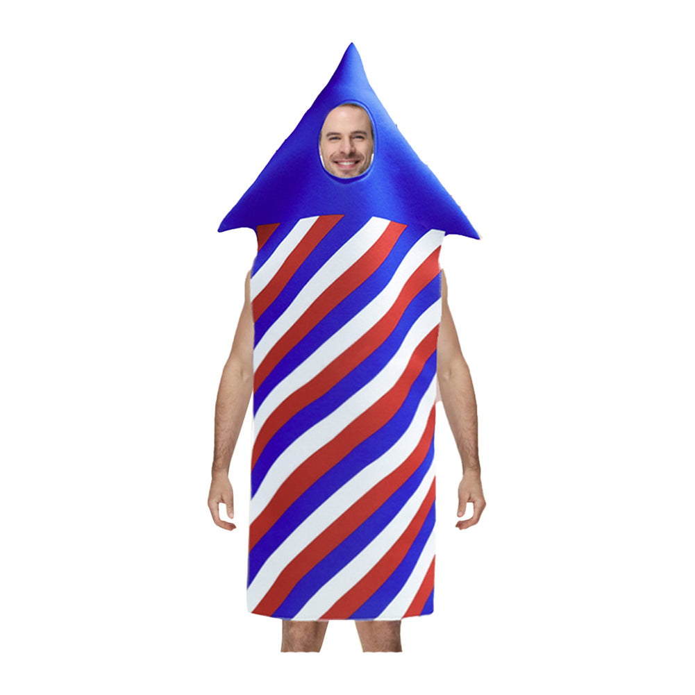 Erwachsene Schwamm Kostüm Cosplay Kostüm Halloween Karneval Party Anzug Unabhängigkeitstag gestreift Salut Kanone Digitaldruck