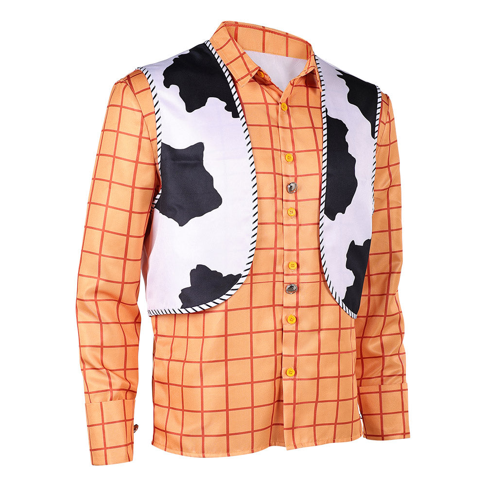 Herren Toy Story Cosplay-Kostüm für Halloween, Karneval oder Partys: Woody Weste Shirt