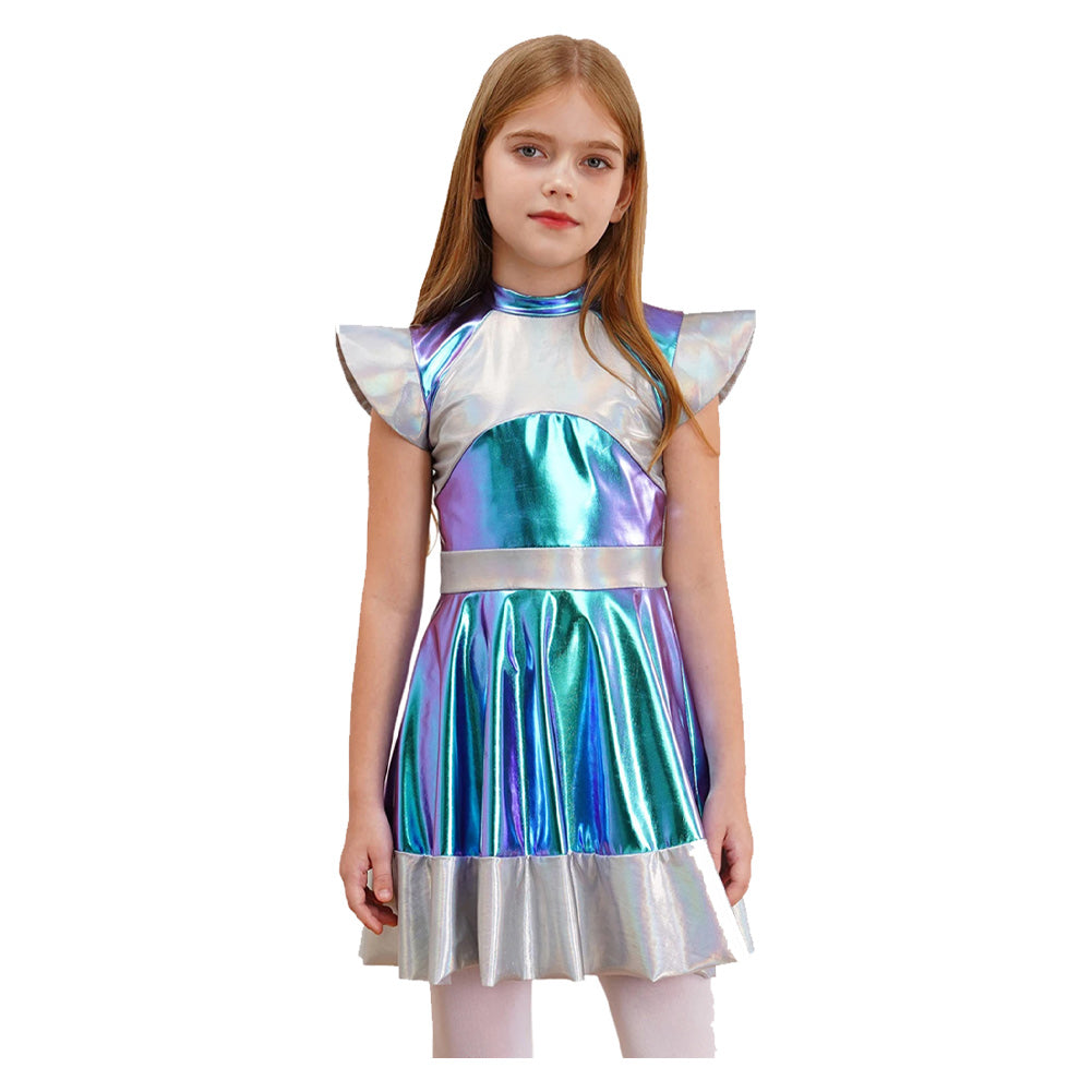 Kinder Alien Kleid Cosplay Kostüm Outfits Halloween Karneval Anzug