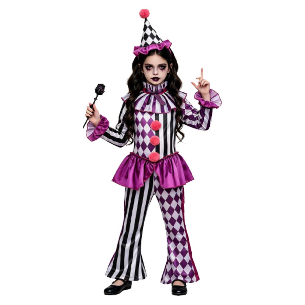 Kinder Cosplay-Kostüm Halloween Karneval Party-Outfit Clown Illusionist