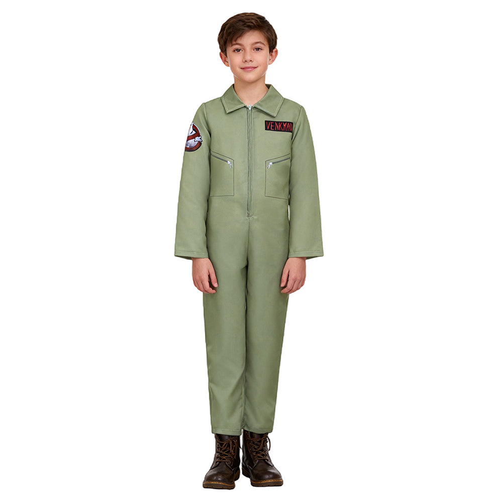 Kinder Ghostbusters grün Jumpsuit Cosplay Kostüm Halloween Karneval Party Anzug