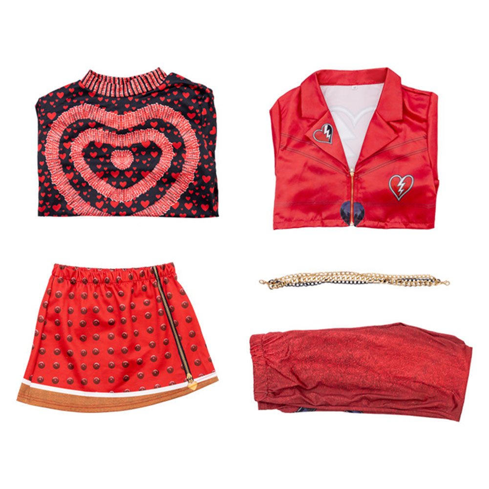 Kinder Mädchen Cosplay-Kostüm für Halloween, Karneval und Partys Descendants Wicked Wonderland Red