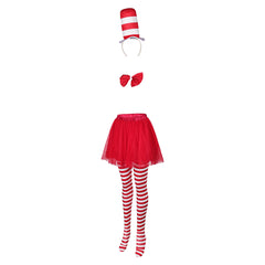 Kinder Mädchen Die Katze im Hut Cosplay Kostüm Outfits Halloween Karneval Anzug cos Rock