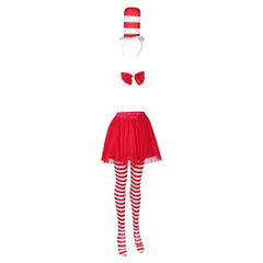 Kinder Mädchen Die Katze im Hut Cosplay Kostüm Outfits Halloween Karneval Anzug cos Rock
