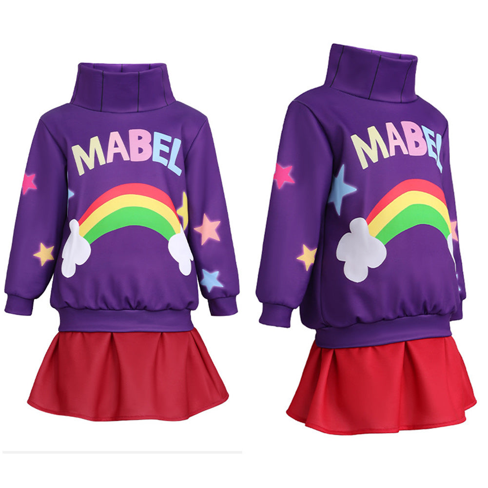 Kinder Mädchen Gravity Falls Cosplay-Kostüm für Halloween, Karneval oder Partys Mabel