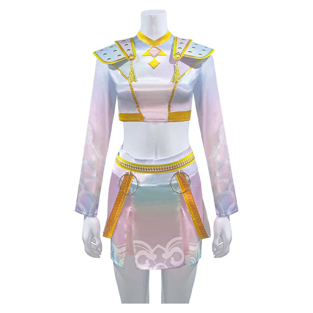 Kinder Mädchen Huntrix zoey cos Kpop Demon Hunters Cosplay Kostüm Halloween Karneval Party Anzug