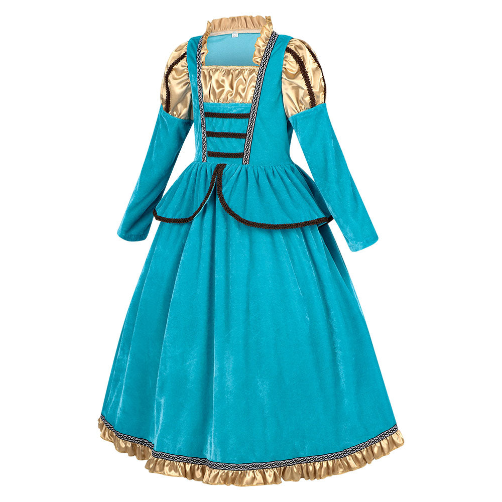 Kinder Mädchen Kleid Cosplay Kostüm Mittelalterliches schottisches Prinzessinnenkleid Halloween Karnevalsparty