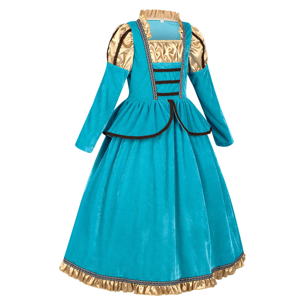 Kinder Mädchen Kleid Cosplay Kostüm Mittelalterliches schottisches Prinzessinnenkleid Halloween Karnevalsparty