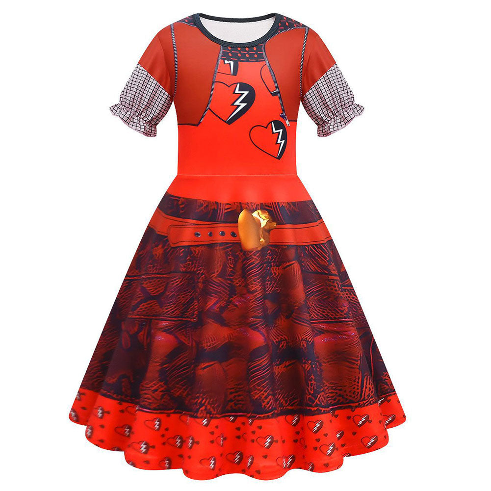 Kinder Mädchen Kleid Descendants: The Rise of Red- Red Cosplay Kostüm Outfits Halloween Karneval Anzug