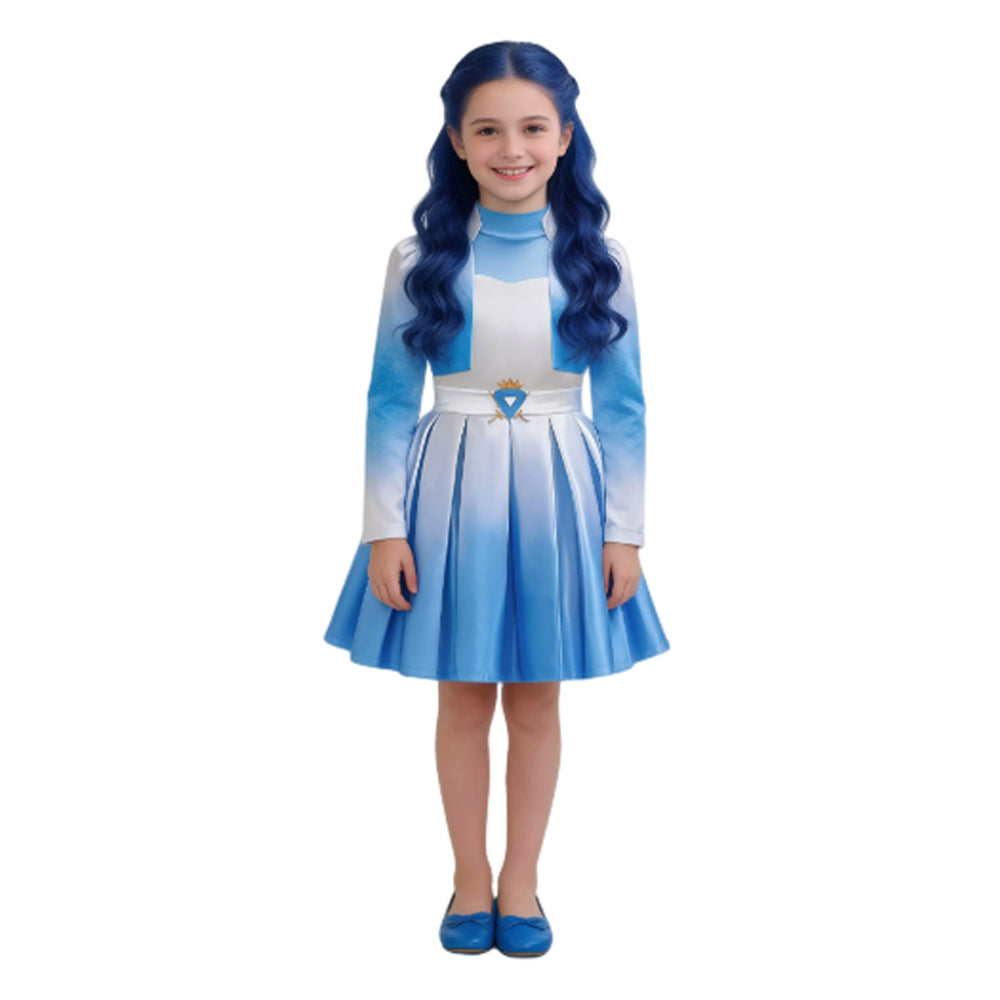Kinder Mädchen Kleid Evie Descendants Cosplay-Kostüm für Halloween, Karneval und Partys
