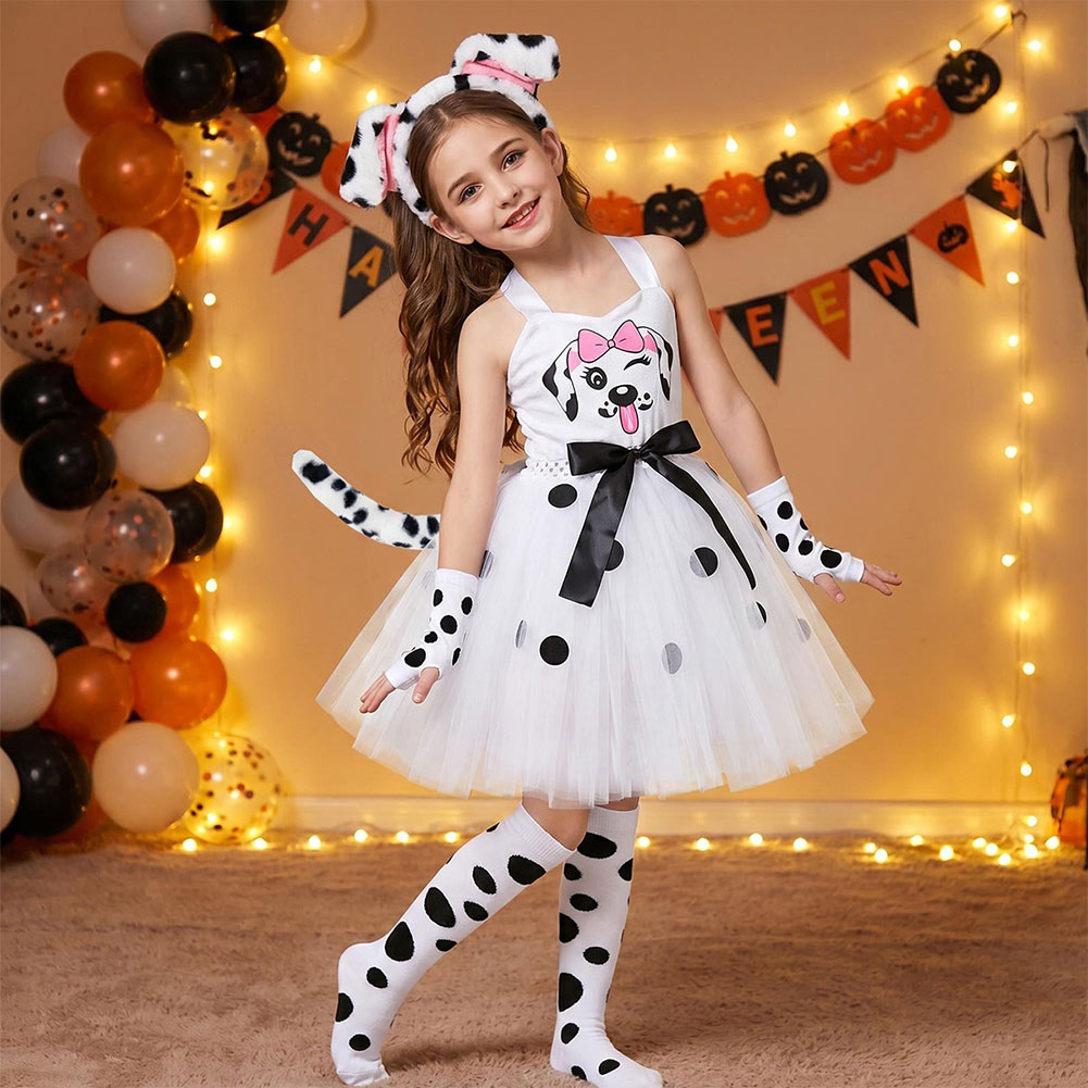 Kinder Mädchen Kleid Hund Tier-Cosplay Cosplay-Kostüm Halloween Karneval Party