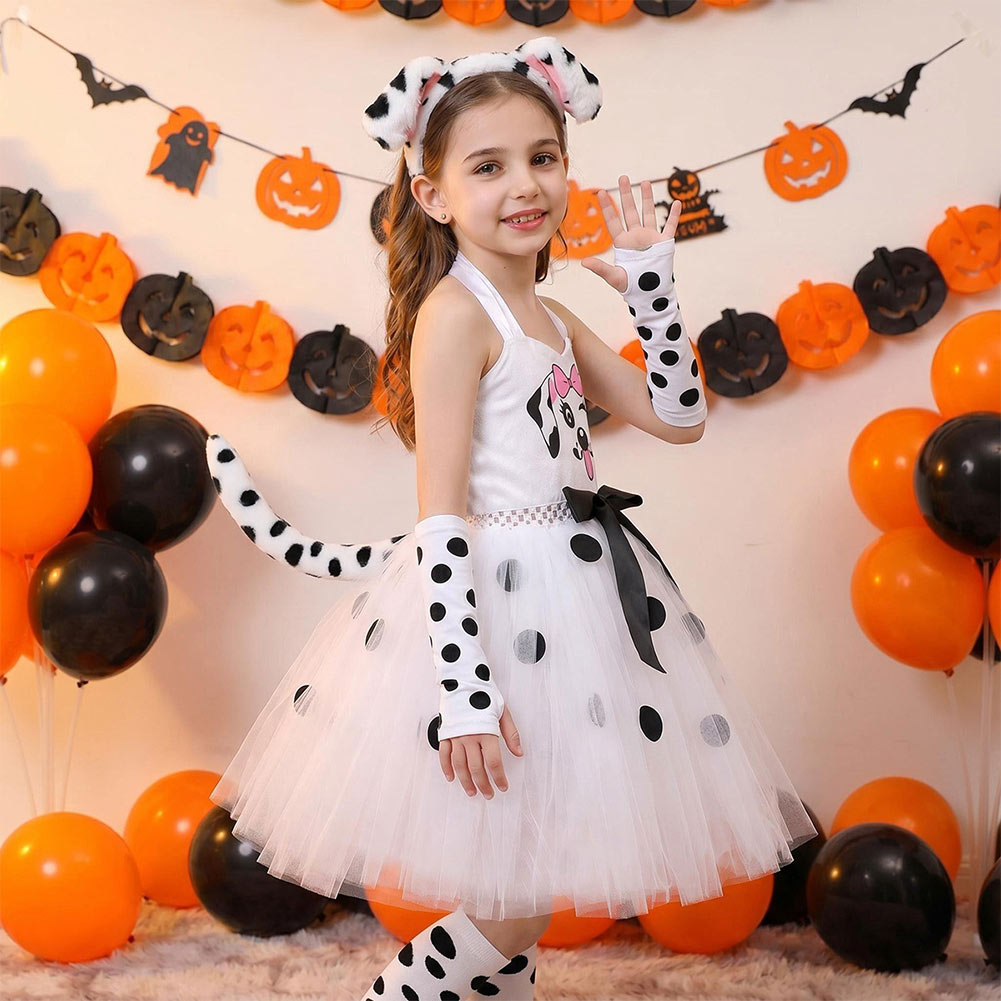 Kinder Mädchen Kleid Hund Tier-Cosplay Cosplay-Kostüm Halloween Karneval Party