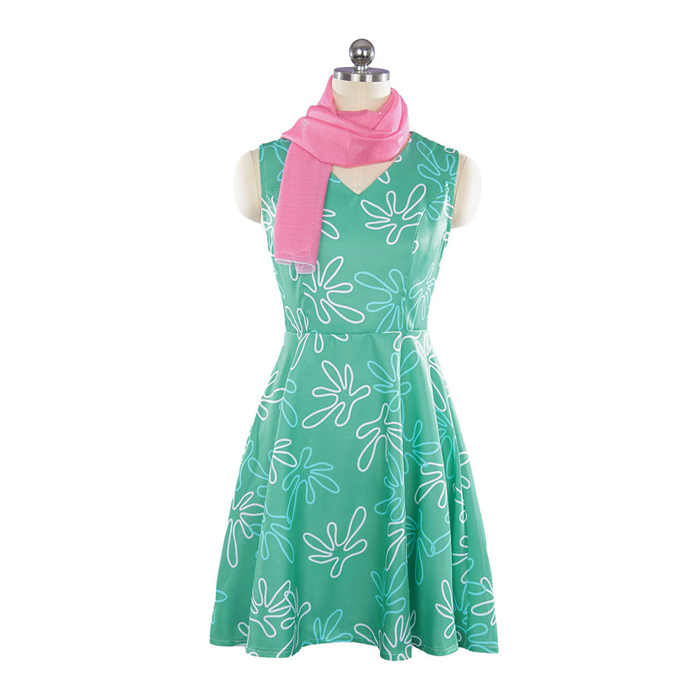 Kinder Mädchen Kleid Inside Out -Disgust Cosplay Kostüm Outfits Halloween Karneval Anzug