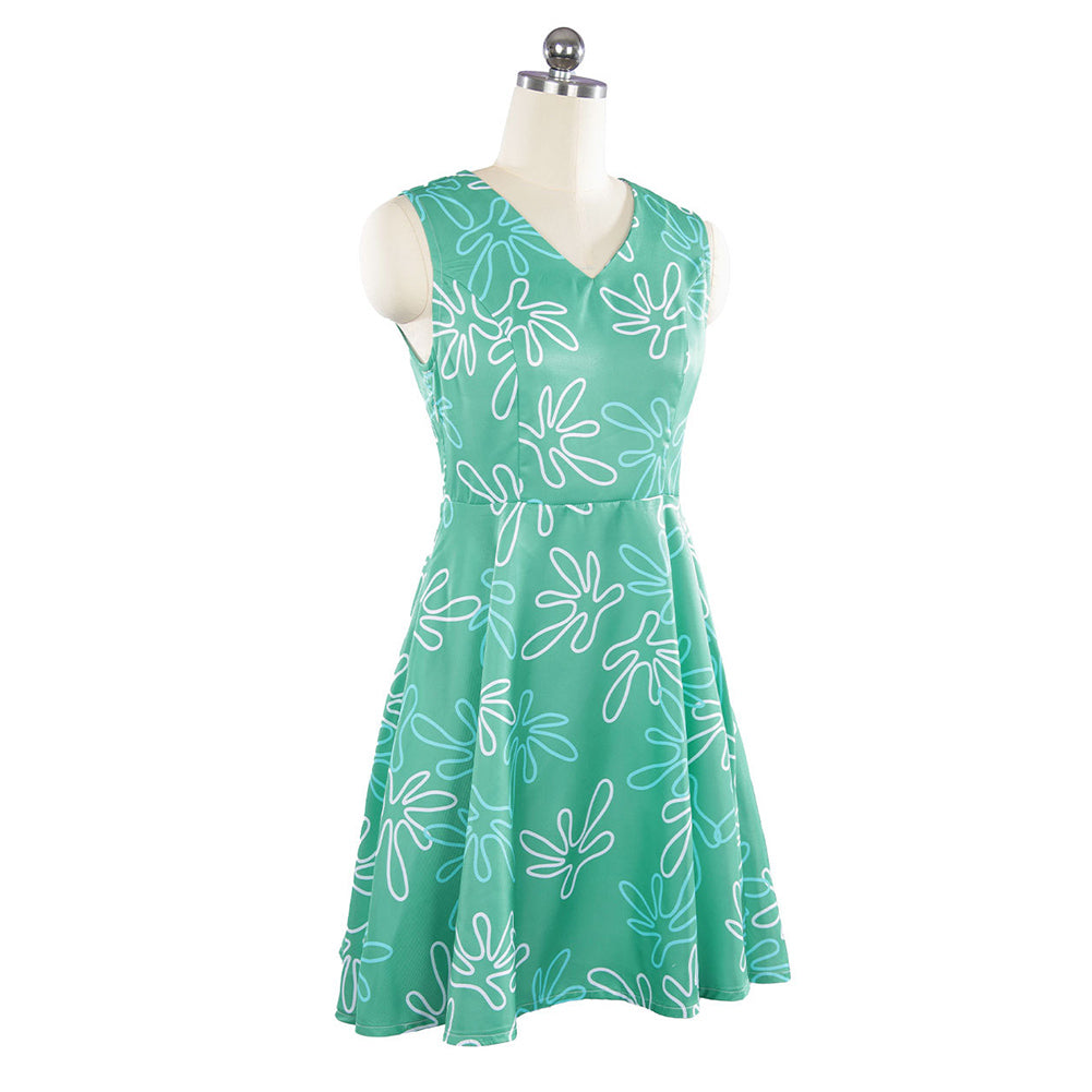 Kinder Mädchen Kleid Inside Out -Disgust Cosplay Kostüm Outfits Halloween Karneval Anzug
