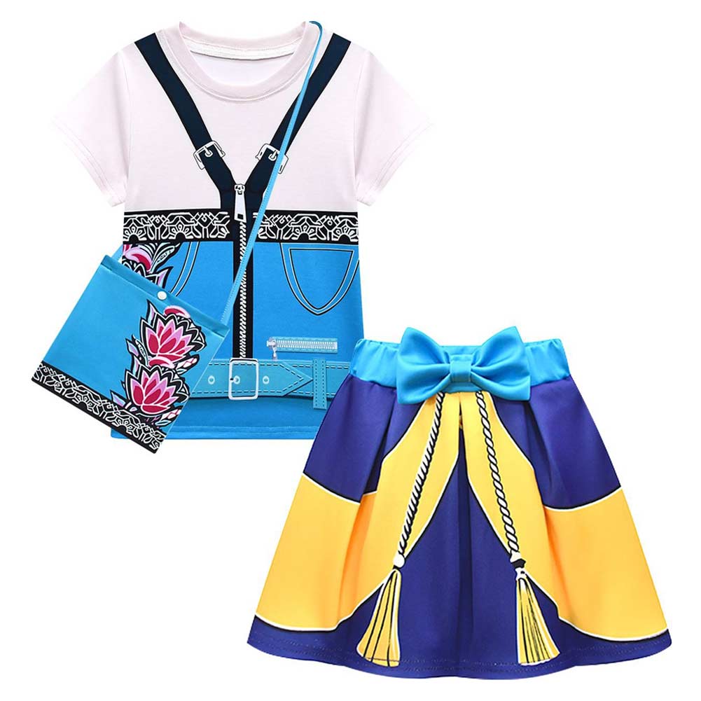 Kinder Mädchen Kleid Kpop Demon Hunters Huntrix Zoey Cosplay Kostüm Halloween Karneval Party Anzug