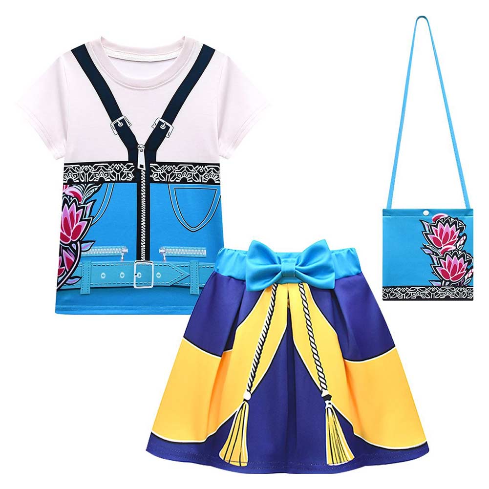 Kinder Mädchen Kleid Kpop Demon Hunters Huntrix Zoey Cosplay Kostüm Halloween Karneval Party Anzug