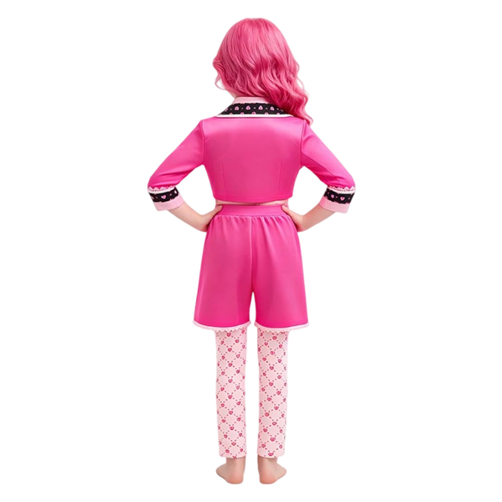 Kinder Mädchen Pink Kostüm Set Descendants 2026 Pink Cosplay Outfit