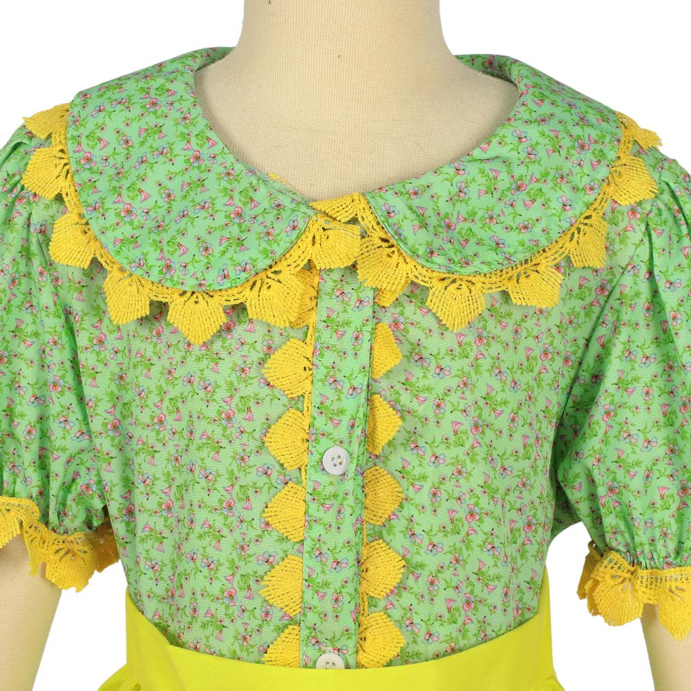 Kinder Mädchen Pionier Kolonial Floral Bürgerkrieg Kleid Cosplay Kostüm Halloween Karneval Party Anzug