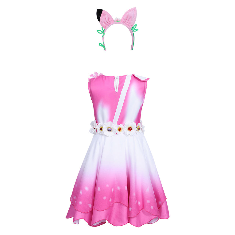 Kinder Mädchen rosa Gabby Kleid Gabby‘s Dollhouse Cosplay Kostüm Halloween Karnevalsparty