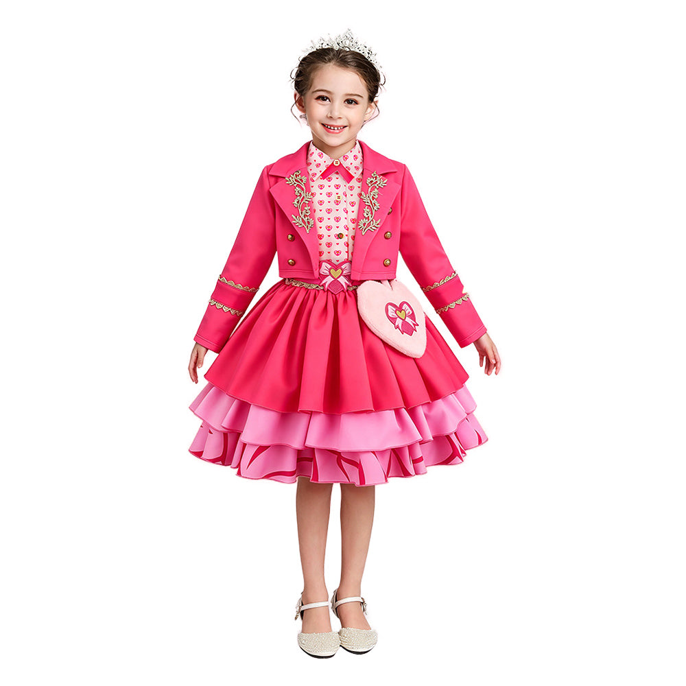 Kinder Mädchen rosa Kleid Descendants Rosa Cosplay-Kostüm für Halloween Karneval und Partys