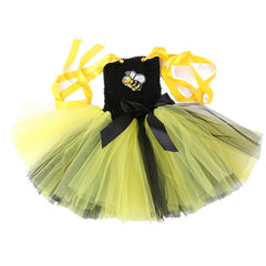 Kinder Mädchen TUTU Kleid Bienenflügel Set Mesh  Rock Cosplay Kostüm Outfits Halloween Karneval Anzug