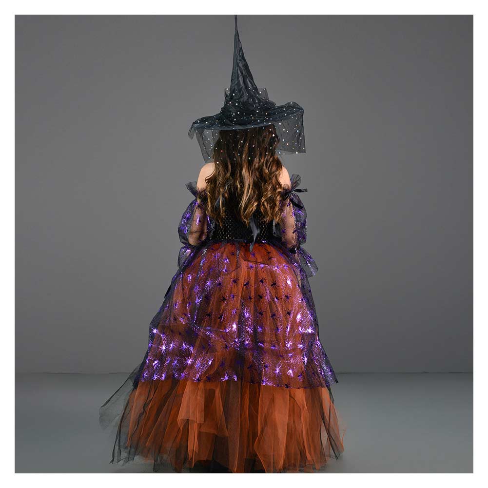 Kinder Mädchen tutu Kleid Hexe Cosplay Kostüm Outfits Halloween Karneval Anzug