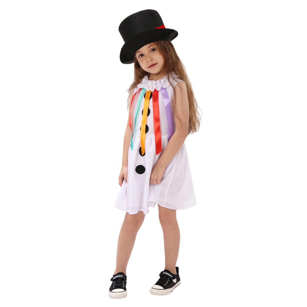 Kinder Mädchen Weihnachten‌ Schneemann Cosplay Kostüm Halloween Karnevalsparty Anzug