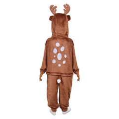 Kinder Tier Einteiliger Renntier Anzug Hirsch Weihnachten Halloween Kostüm Karnevalskostüm Braunes Hirschkostüm