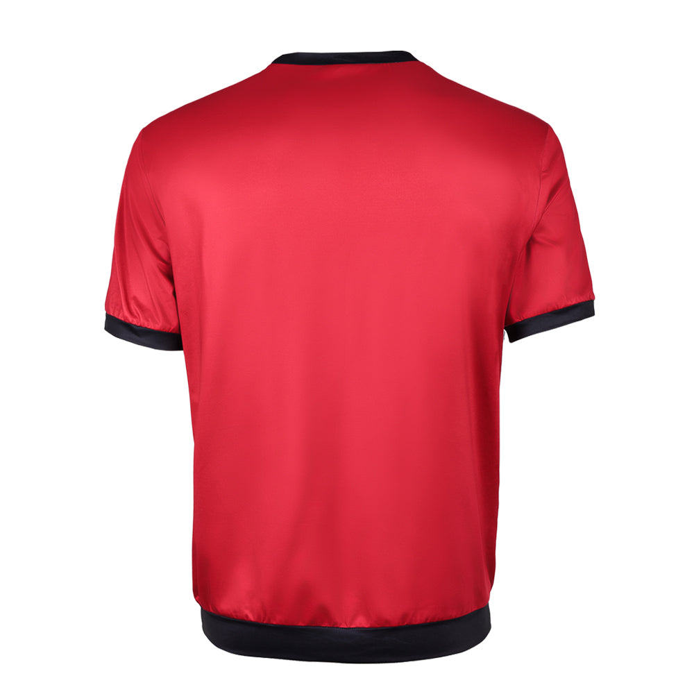 One Piece Herren Luffy Cosplay rot T-Shirt, Kostüm für Halloween Karneval und Partys
