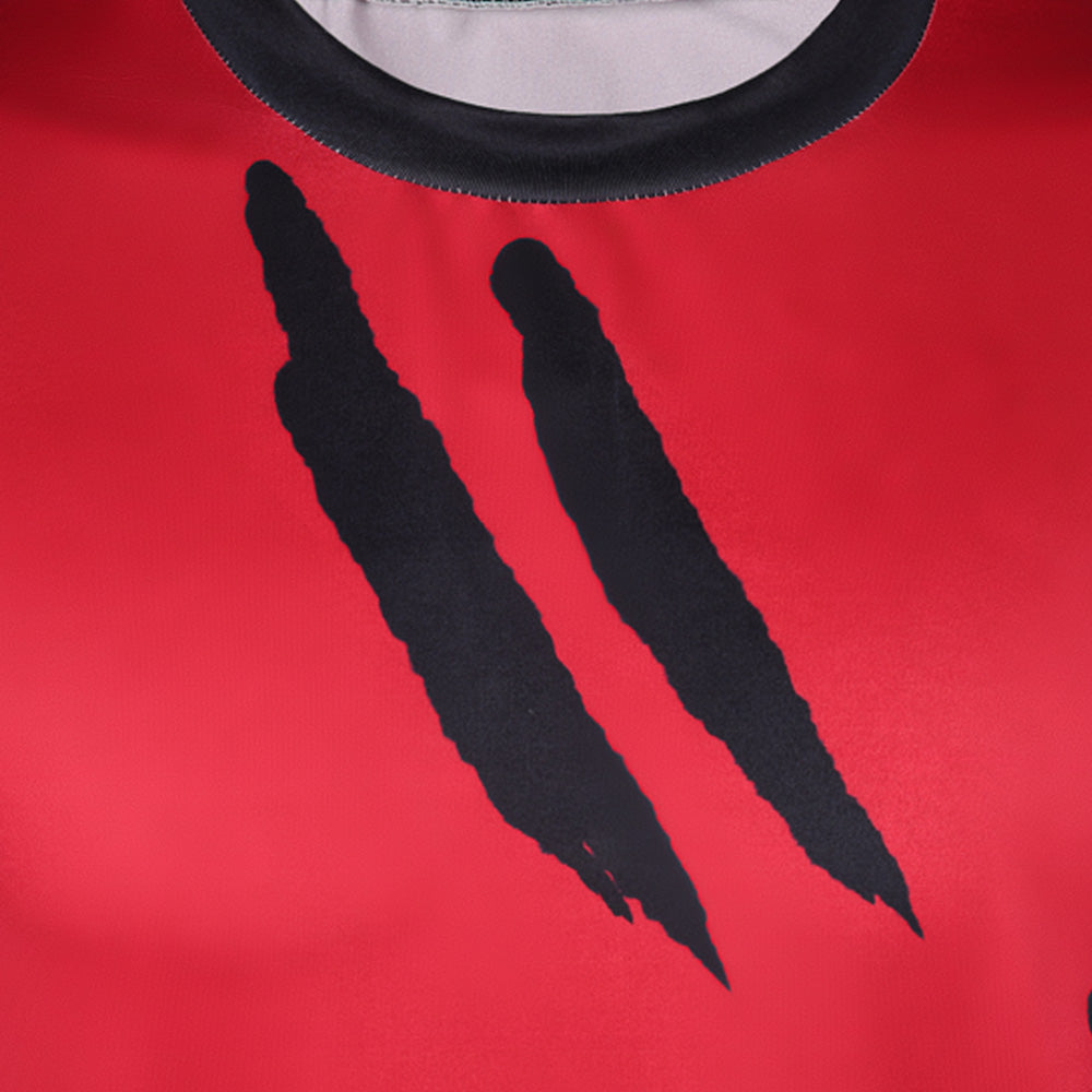 One Piece Herren Luffy Cosplay rot T-Shirt, Kostüm für Halloween Karneval und Partys
