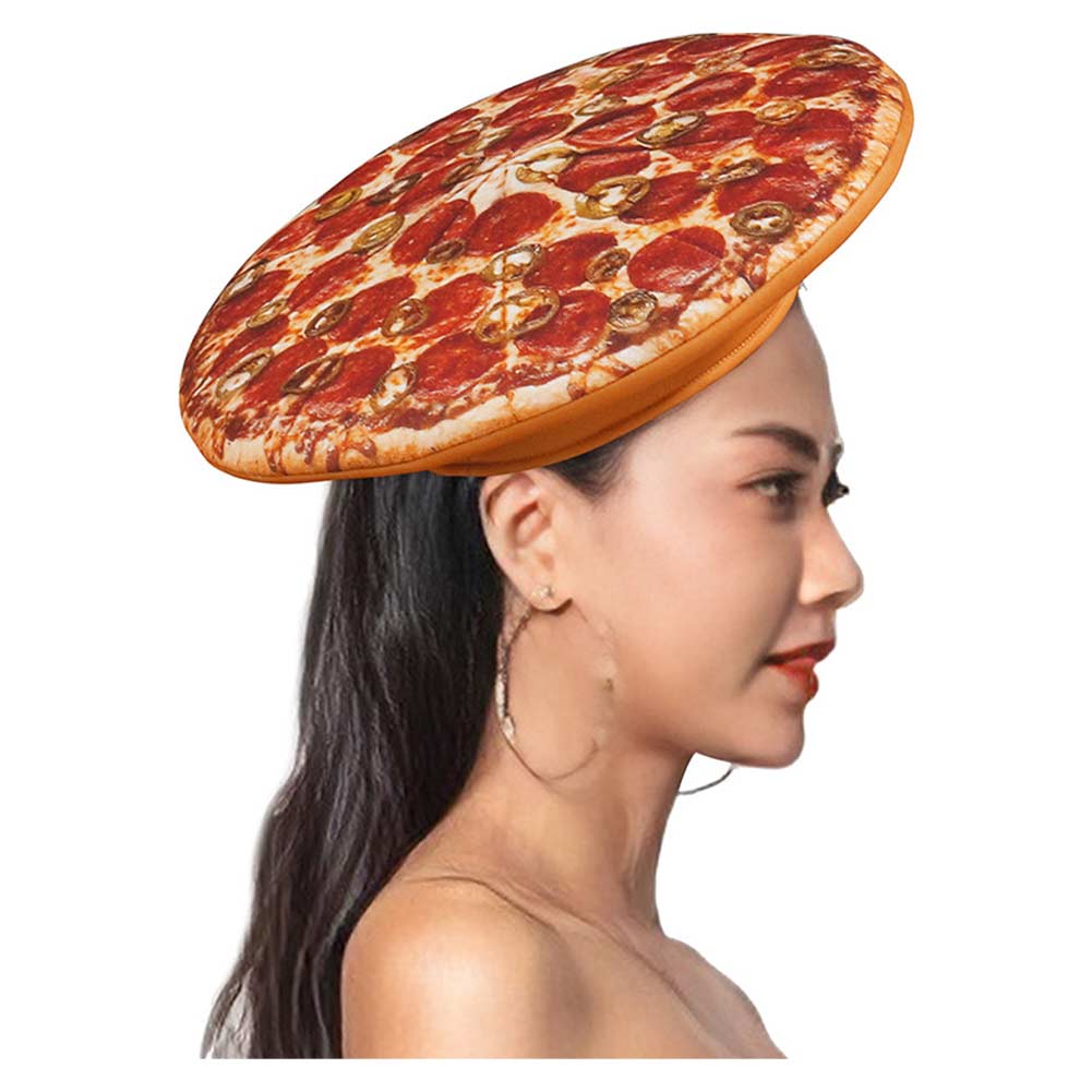 Pizza digital gedruckt Erwachsenen Requisiten Hut Kappe Halloween Karneval Kostüm Zubehör