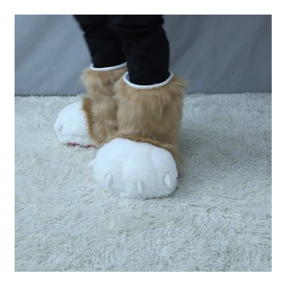 Plüsch Tier Pfote Socken Plüsch Schuhe Cover Halloween Karneval Kostüm Zubehör