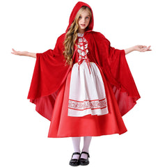 Kinder Mädchen Kleid Rotkäppchen Cosplay Kostüm Outfits Halloween Karneval Anzug