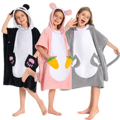 Kinder Panda Graue Katze Kaninchen Strandtücher mit Kapuze Tierkostüm Sommer Robe