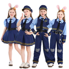 Kinder Mädchen Zootopia‌ Judy Hopps Kleid Cosplay Halloween Karneval Kostüm